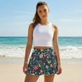 thumbnail image 5 of Xoenoiee Boho Flower Bird Print Women's Tennis Skirt Pleated Active Athletic Skort Lightweight Golf Skort for Running Training Sports, Size S, 5 of 7