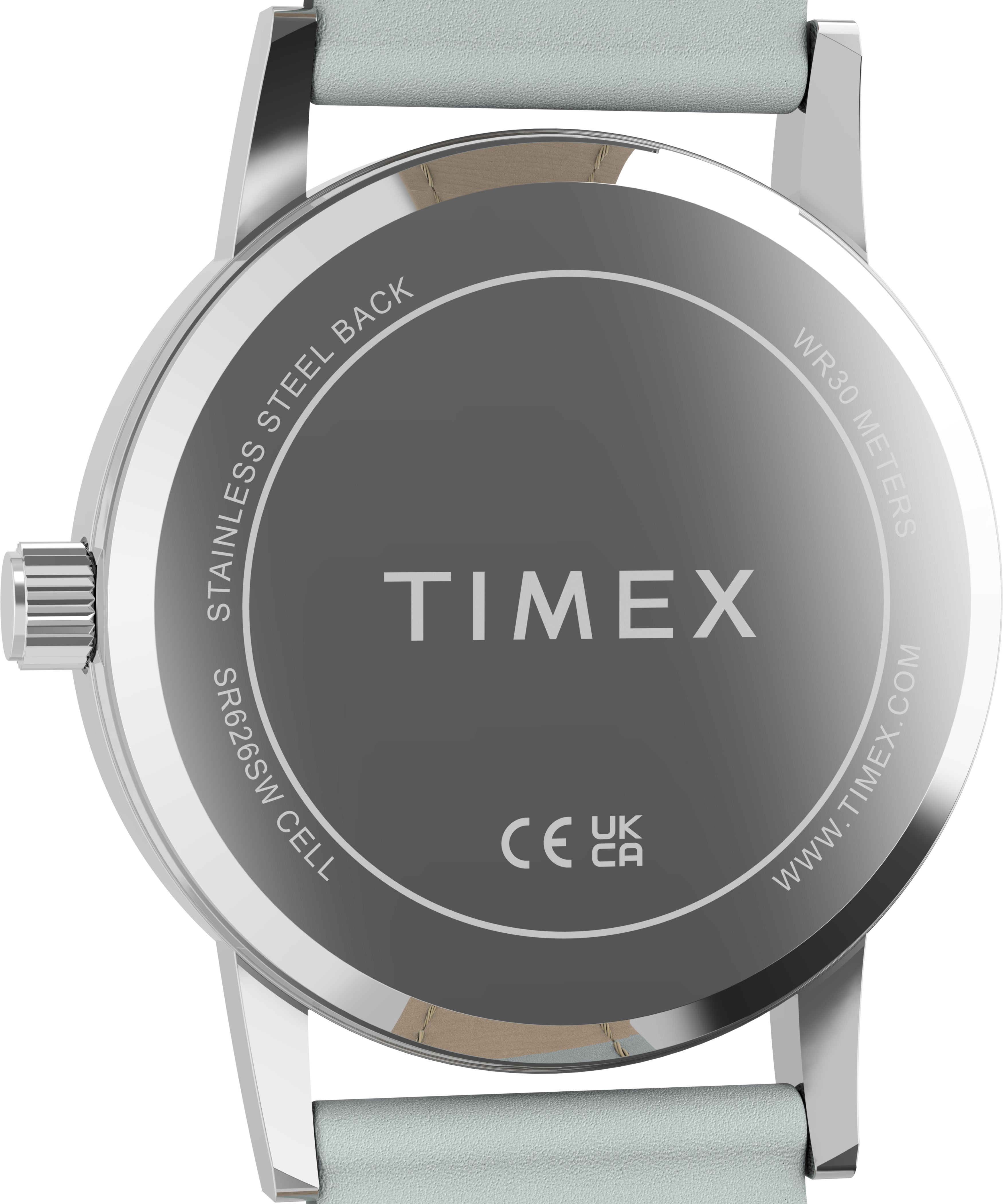 Timex Women's Main Street 30mm Watch - Blue Strap Silver-Tone Dial Silver-Tone Case