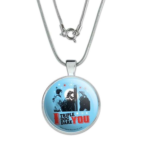 A Christmas Story I Triple Dog Dare You 1" Pendant with Sterling Silver Plated Chain