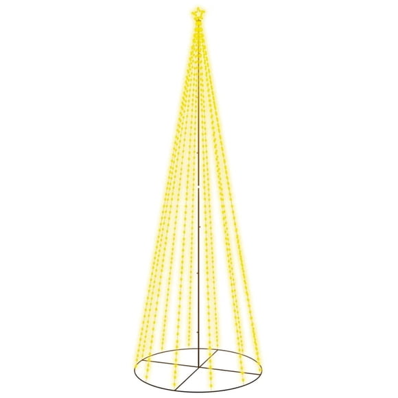 Árbol Cono Navideño vidaXL Blanco Cálido 732 LEDs 160x500 cm