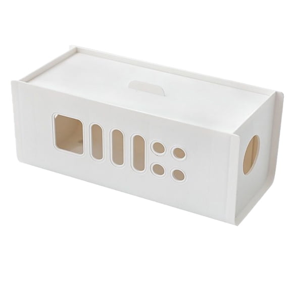 BESTYASH Cable Organizer Box White Plastic Durable Socket Storage for Home Gadgets