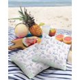 thumbnail image 3 of Pack of 2 Outdoor Pillow Covers, Ocean Shell Conch Mermaid Fish Scales Watercolor Waterproof Square Throw Pillowcase Cushion Decorative Pillow Covers for Couch Patio Tent, 18x18 in, 3 of 6