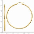 thumbnail image 3 of 14K Yellow Gold Earring Hoop Women'S 60 mm Polished 2Mm Lightweight Tube Earrings, 3 of 3