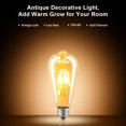 thumbnail image 4 of Bombillas LED Edison LUXON de cristal ámbar regulable, 4 W, 2700 K, E26, paquete de 6, 4 of 7