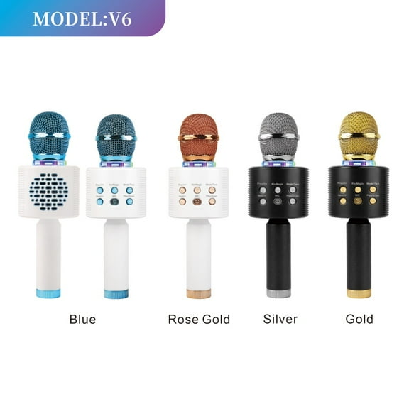 The portable Bluetooth karaoke microphone has features such as the ability to connect via wireless Bluetooth and create high-quality karaoke sound effects