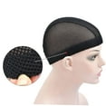 thumbnail image 3 of VANIDO 2 Pcs Black Spandex Mesh Dome Wig Cap Elastic Crochet Braid Wig Caps for Making Wig (Black L), 3 of 4