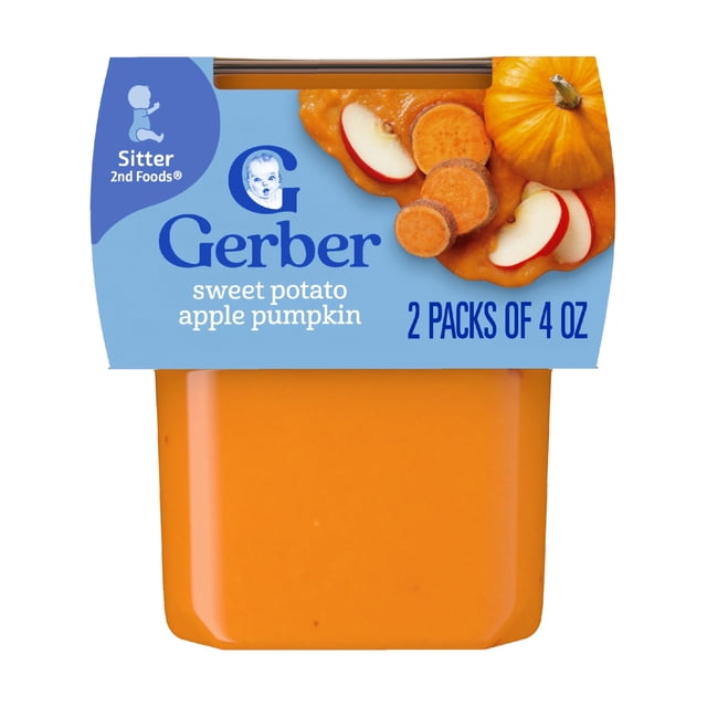 Comida para Bebés Gerber 2do Alimentos Camote Manzana Calabaza 230 ml x16