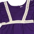 thumbnail image 4 of Toddlers and Girls (2-7/8) Princess Dairy Ruffled High-Low Soft French Terry Knit Cotton Dress in Purple 6, 4 of 8