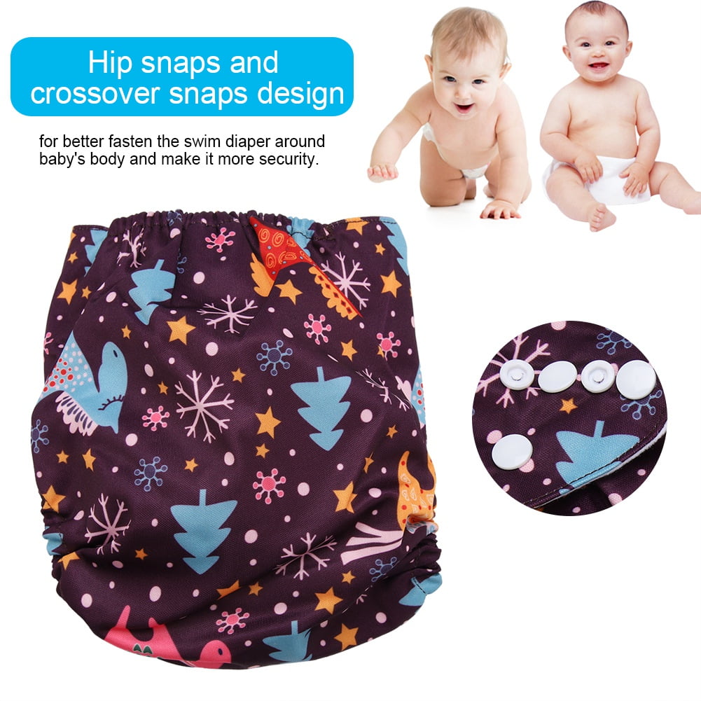 FAGINEY Reusable Infant Swim Diaper Washable Pocket Cloth Hook Loop Operating System Size