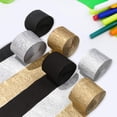 thumbnail image 5 of GUOOL 6 Rolls Crepe Paper Streamers Party Decorations DIY Craft Material Backdrop Party Streamers for Engagement Party Black, 5 of 8