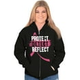 thumbnail image 4 of Breast Cancer Protect Detect Reflect Zip Hoodie Sweatshirt Women Brisco Brands S, 4 of 6