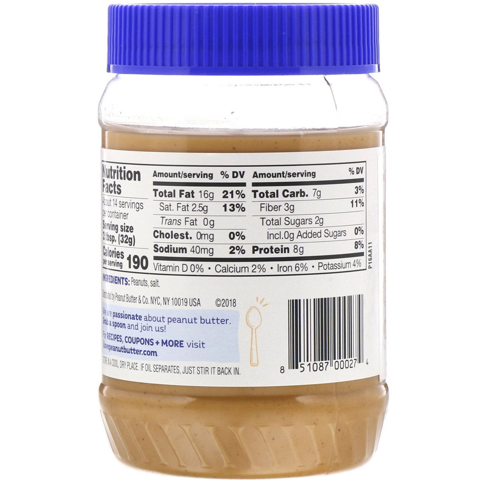 Peanut Butter & Co., Old Fashioned Smooth, Peanut Butter, 16 oz Pack of 3