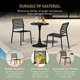 thumbnail image 3 of WestinTrends Playa 3-Piece Outdoor Metal Round Dining Table Set With Stackable Resin Patio Dining Chairs, Black, 3 of 14