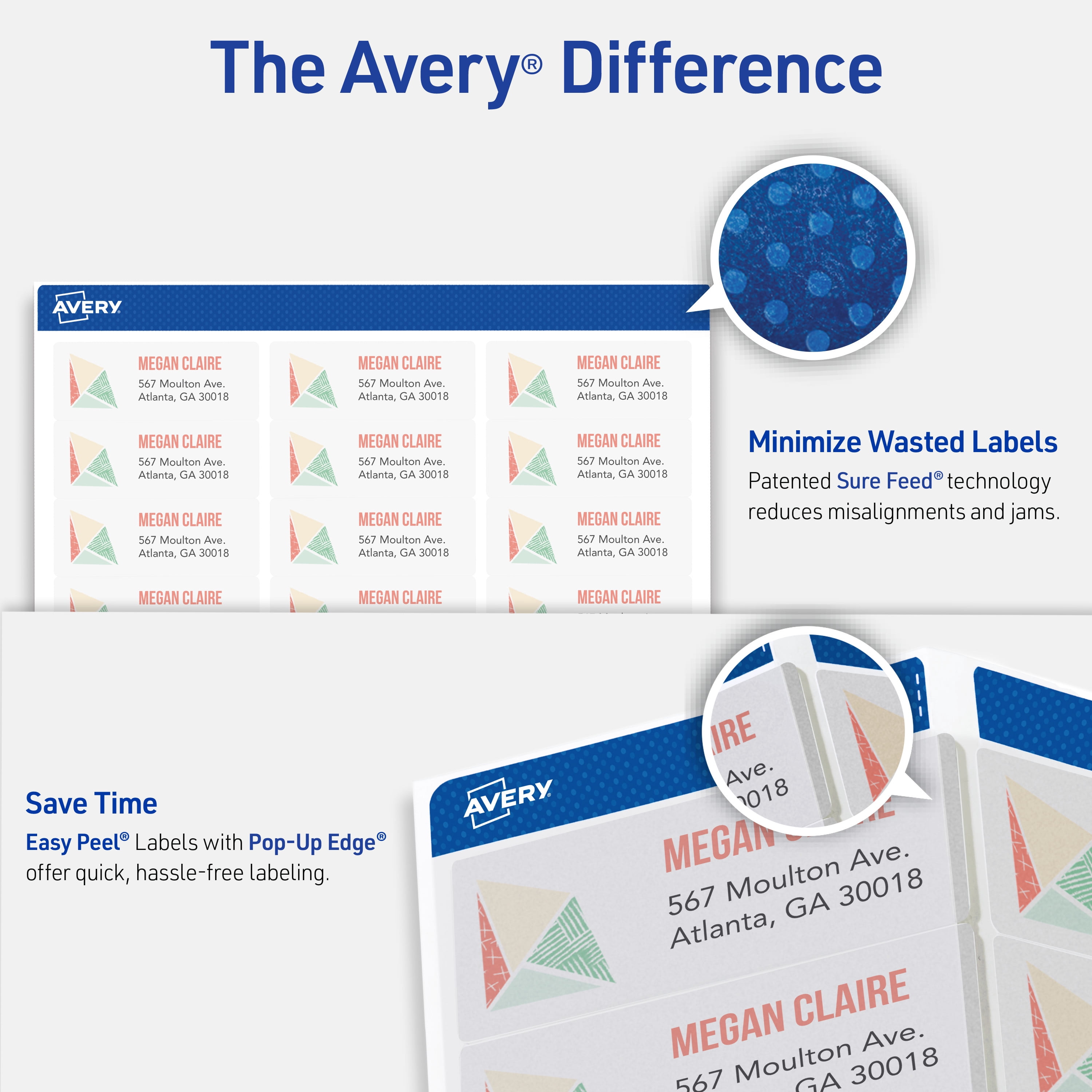 Avery® Address Labels, 1" x 2-5/8", Matte Clear, 750 Total (8660)