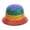 Red  yellow green, variant on Full Eye Catching Bucket Hat Rhinestone Panama Spring Men Wide Brim Felt Stage Fisherman Hat
