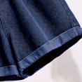 thumbnail image 6 of MIXUE Shorts For Women Summer Solid Color Loose Plus Size Denim High Waist Loose A Line Wide Leg Womens Shorts Sportwear,Blue,S, 6 of 9