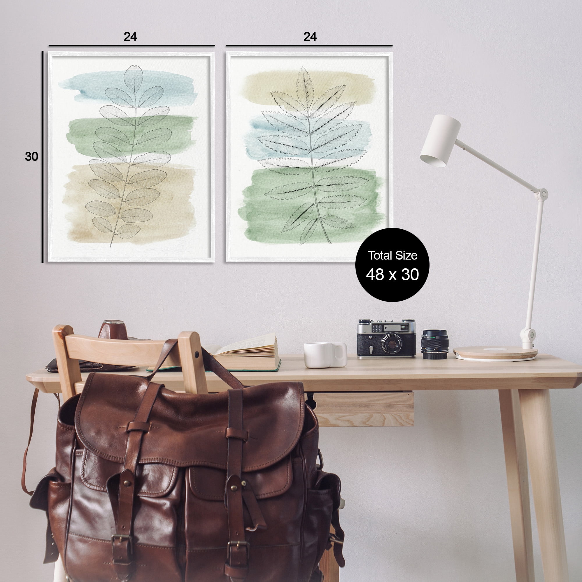 Stupell Industries Neutral Spring Forest Branches Botanical & Floral Painting White Framed Art Print Wall Art, 24 x 30, Set of 2