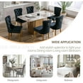 thumbnail image 5 of KCC Velvet Tufted Dining Chairs Set of 6, Back Pull Ring & Nailhead Trim, Gold Stainless Steel Leg Upholstered Side Chairs for Kitchen & Dining Room, Black, 5 of 9