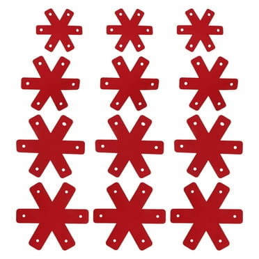 12pcs Pot Pan Protectors Cuttable Reusable Washable Pan Stacking Protectors for Plates Red