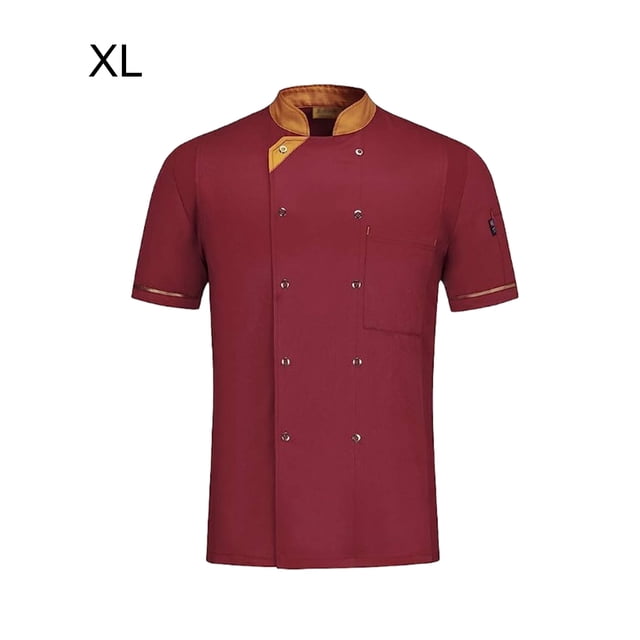 maskred Soft Texture And Colorfast - Durable Polyester Kitchen Work Apron Suit For Kitchen Working Convenient Breathable Fabric Wine Red XL