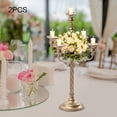 thumbnail image 5 of Miumaeov Candelabra Gold Candle Stand 20.9in Tall 5-Head Candlestick Holder for Wedding Table Centerpiece Decor Christmas Holiday Event Reception Decoration, 5 of 12