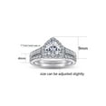 thumbnail image 2 of Heart Matching Rings Couple Rings 10kt White Gold Plated 1ct CZ Wedding Ring Set for Women, 2 of 8
