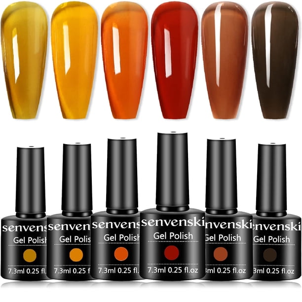 Esmalte de uñas Senvenski Tortoise Shell Orange Jelly Gel BT6-002