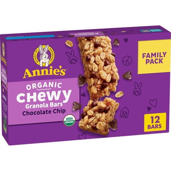 Annie's Organic Chewy Granola Bars, Chocolate Chip, 12 ct