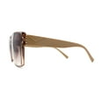thumbnail image 3 of Womens Slick Minimal Squared Retangle Designer Fashion Sunglasses Beige Brown, 3 of 4