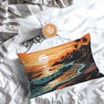 thumbnail image 5 of Yiaed Serene Ocean Sunset Print Brushed Microfiber Envelope Pillowcases, Standard,Envelope Closure Pillow Cases(No pillow core)-14"x20", 5 of 6
