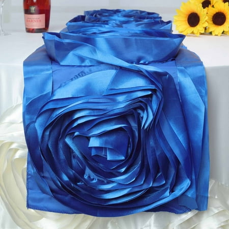 Dining Tables Decoration BalsaCircle 13 x 104-Inch Satin Large Raised Roses Table Runner Table Linens Wedding Party Dining Catering Events Decorations ()