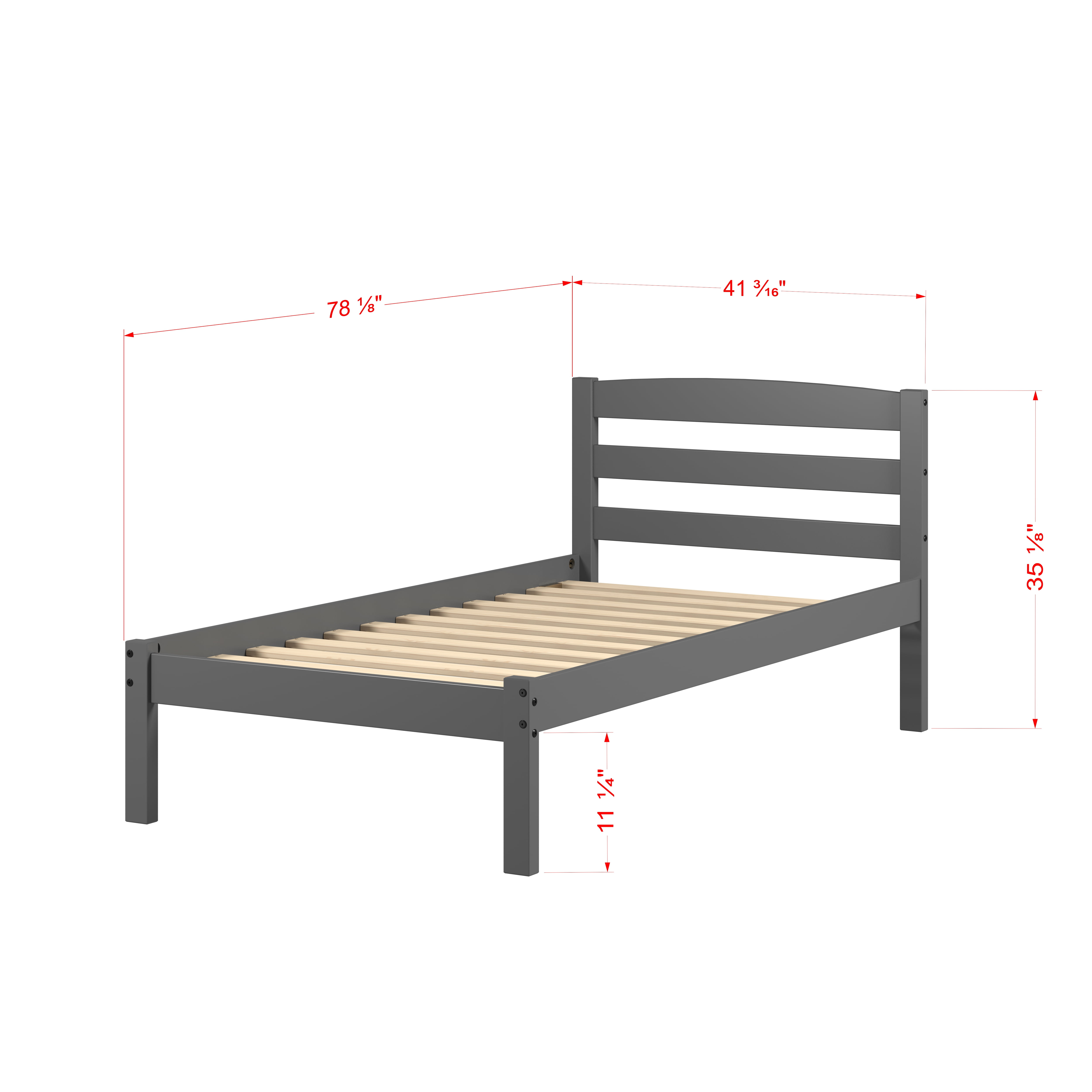 Donco Kids Econo Scandinavian Twin Dark Grey Bed