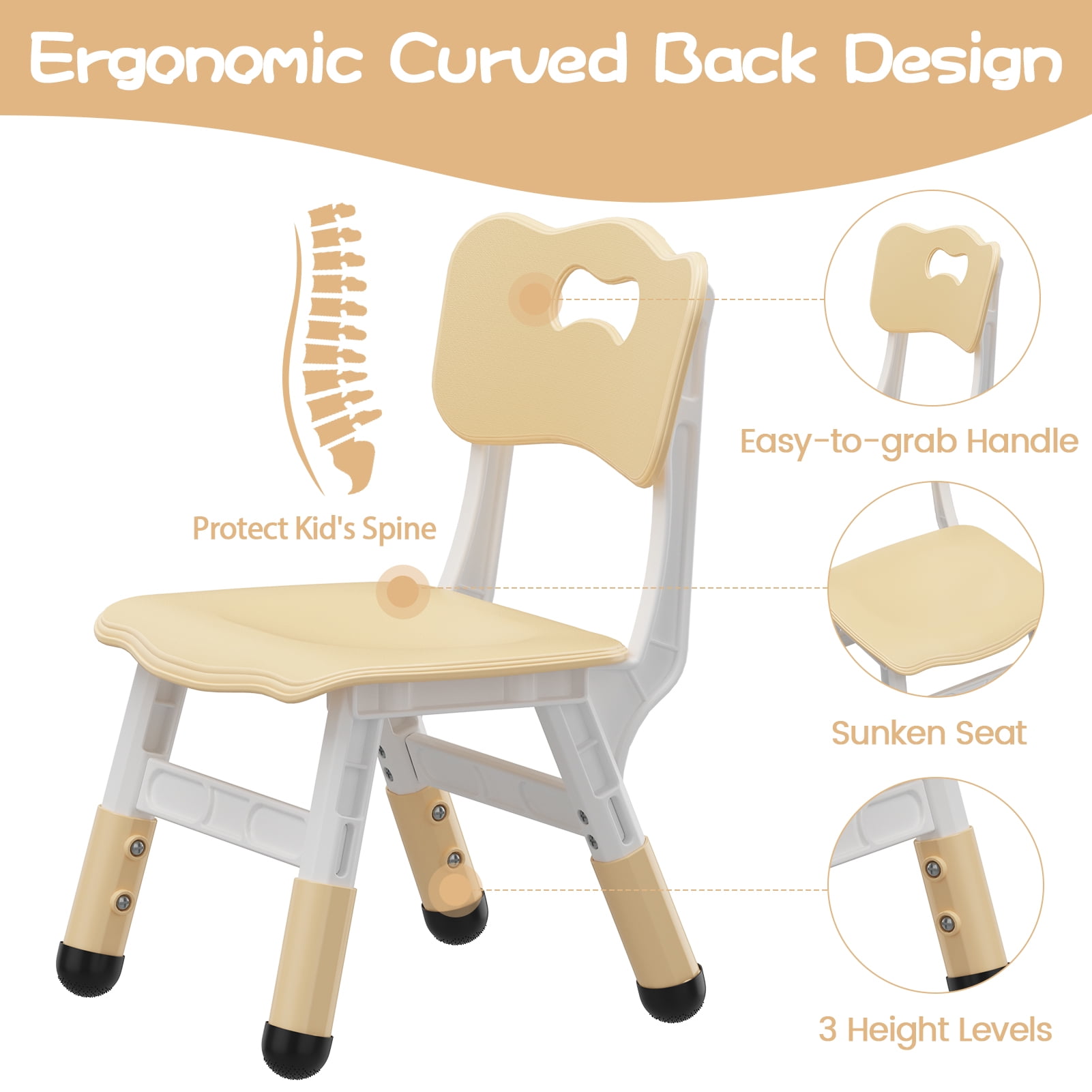 EastVita Kids 2 Chairs Set Height Adjustable Toddler Chair Set, Graffiti Desktop, Children Learn Activity Table for Kids Study Table for Home