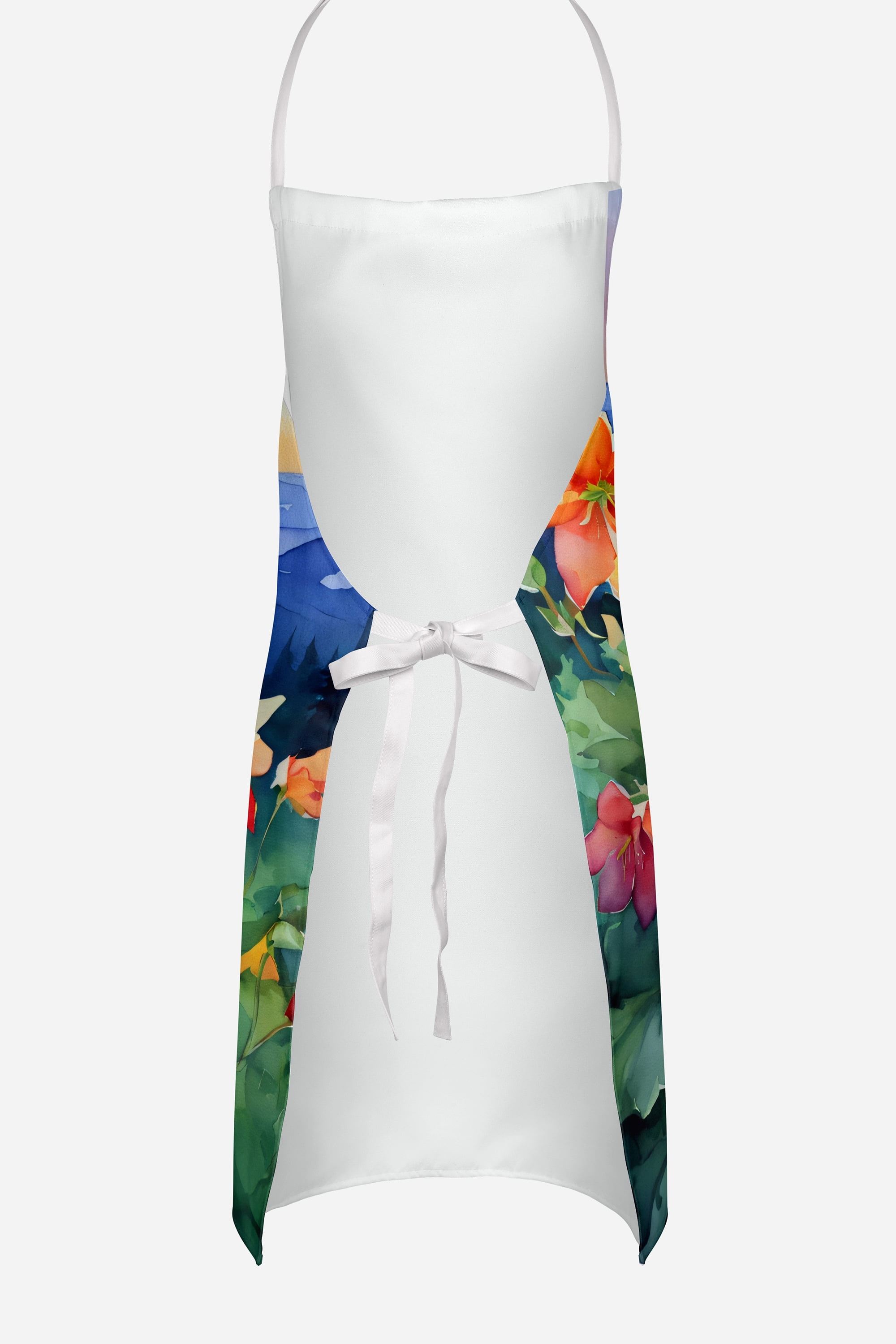 Colorado Rocky Mountain Columbine in Watercolor Apron 27 in x 30 in