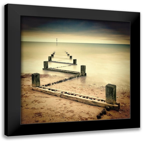 Oates, Michael 20x20 Black Modern Framed Museum Art Print Titled - Beach Memories