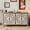 60" Natural Wood, variant on 59" French Country Vintage Sideboard Buffet Cabinet with Embossed Floral Metal Doors and Solid Wood Frame, Retro Storage Cabinet for Kitchen, Living Room