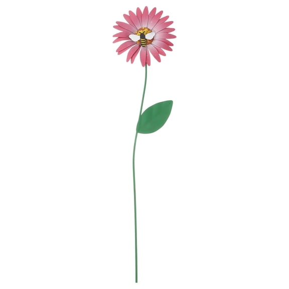 Front Yard Stakes Decor Decorative Insert Sunflower Shape Garden The Sign Flowers Pink Iron