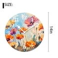 thumbnail image 2 of 14 Inch Wall Clock Battery Operated Silent Clock Decorative for Office, Kitchen, Outdoor, Living Room，Red Poppies Spring Flowers Nature Gorgeous, 2 of 4
