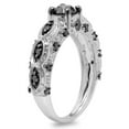 thumbnail image 2 of Dazzlingrock Collection 1.00 Carat (ctw) 10K Round Cut Black Diamond Ladies Bridal Vintage Style Engagement Ring 1 CT, White Gold, 2 of 4