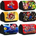 thumbnail image 2 of Nuevo estuche de Super Mario para estudiantes, bolsas de papelería multifunción, bolsas de lápices de dos capas, estilo académico, útiles escolares para niños, regalos, 2 of 5