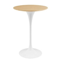 28 inch Bar Table, Natural Brown White, Wood, Metal Steel, Modern Contemporary Mid-Century, Bar Kitchen Pub Cafe Bistro Hotel Restaurant Hospitality