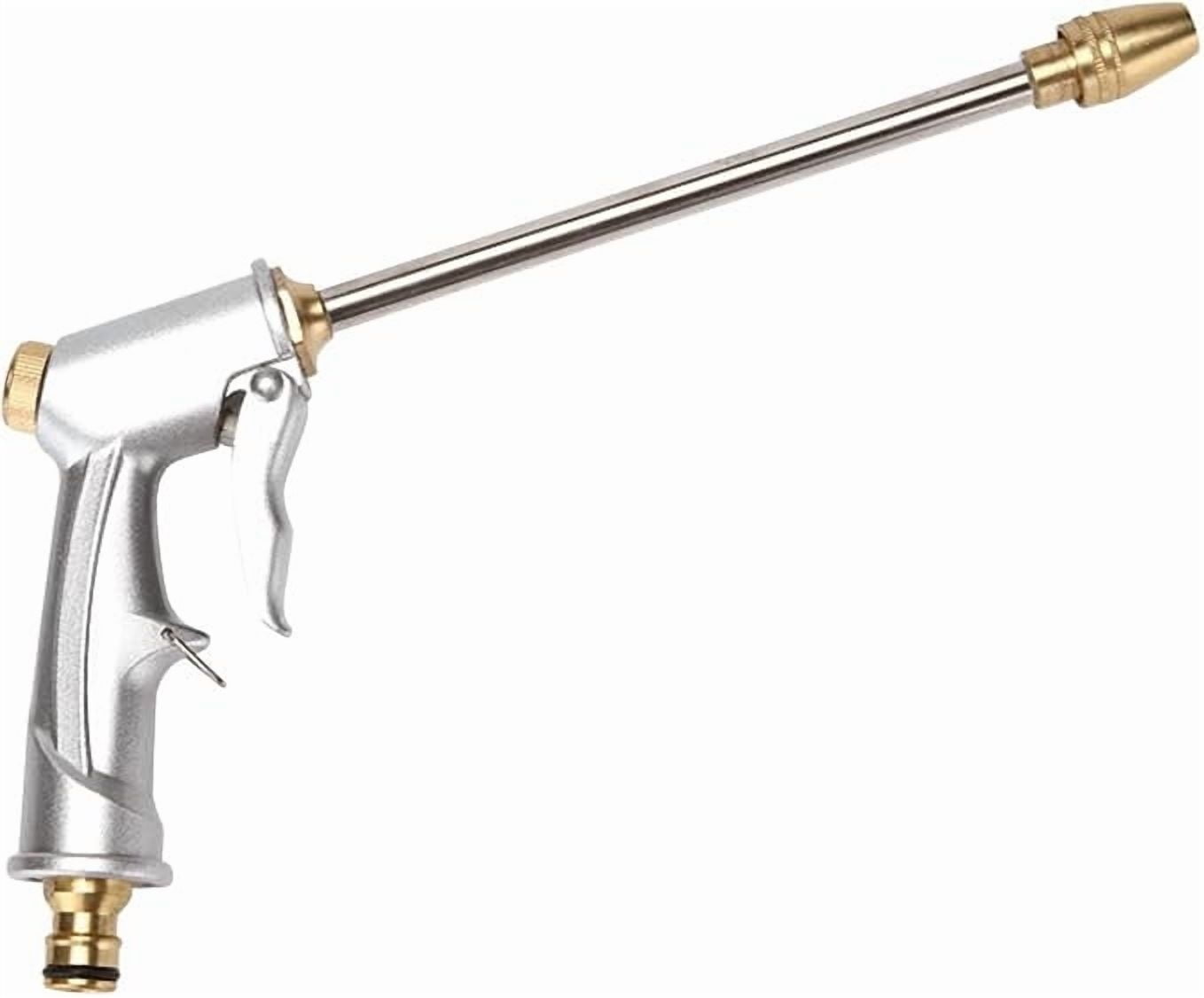 SCNOR Metal High Pressure Garden Hose Nozzle with 4 Adjustable Spray Patterns, Brass Nozzle & Quick Connector for Car Washing, Outdoor Cleaning, Watering Plants