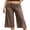Brown, variant on RUINIXCW Fold Over Capri Pants for Women Flowy Wide Leg Capri Pants Cotton Blend Low Rise Yoga Culottes Pants Foldover Leggings Summer Beach Crop Palazzo Pants