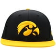 thumbnail image 2 of Men's Top of the World Black/Gold Iowa Hawkeyes Team Color Two-Tone Fitted Hat, 2 of 4