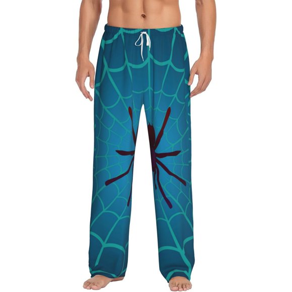 Fotbe Spider And Cobweb Men's Classic Pajama Pants with Elastic Waist and Drawstring Pockets，Pajama Pants Mens Lounge Pants Super Soft-X-Large
