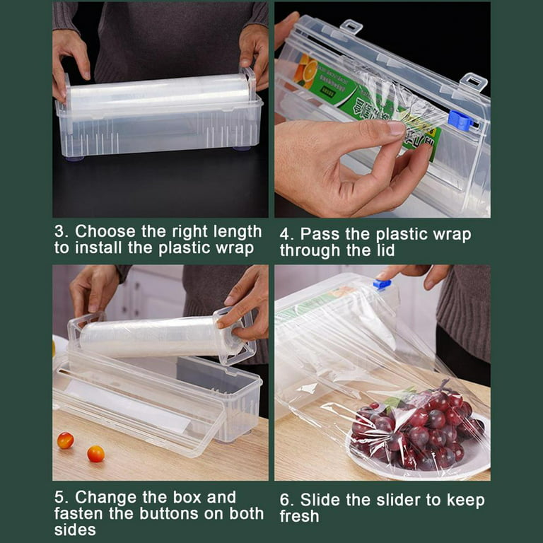 Cling Wrap Dispenser Refillable Saran Wrap Dispenser With Slide