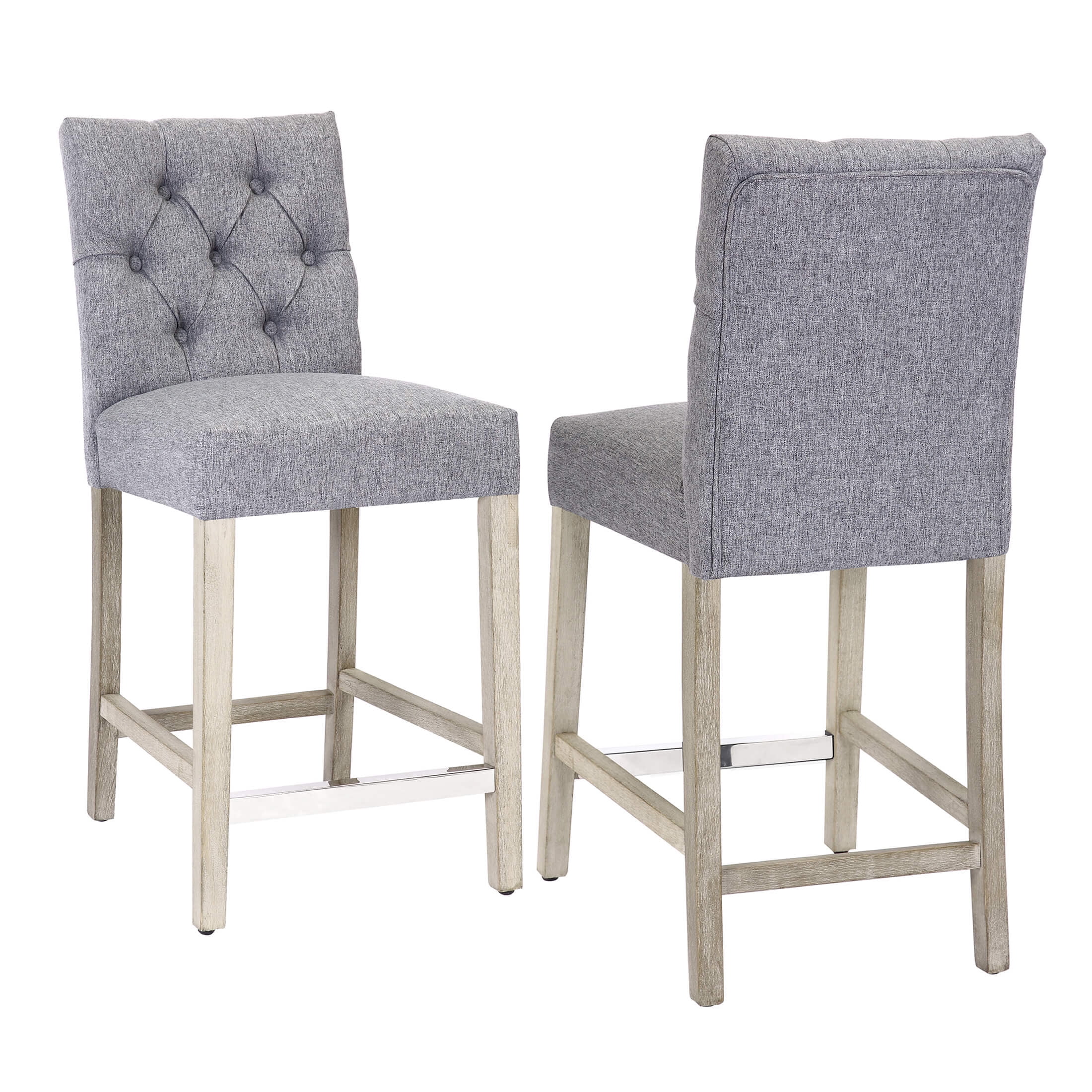 WestinTrends Hayes Stools for Kitchen Counter Set of 2, Linen