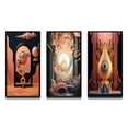 thumbnail image 2 of Designart "Awakening of Consciousness Future Geometry II" Modern Geometric Framed Wall Art Set Of 3 - Pink Abstract Frame Gallery Set For Office Decor, 2 of 6