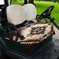 thumbnail image 2 of Golf Cart Seat Covers for 2 Seater,Brown Teal Red Boho Microfiber Cart Seat Towel Blanket,Ethnic Vintage Geometric Abstract Absorbent Breathable Non Slip Bench Seats Protector for Golf Course 51"x31", 2 of 9