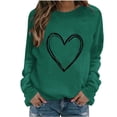 thumbnail image 2 of UTSJKR Valentines Crewneck Pullover Shirts Women Long Sleeve Love Heart Sweatshirts Graphic Lover Gift Army Green M, 2 of 4